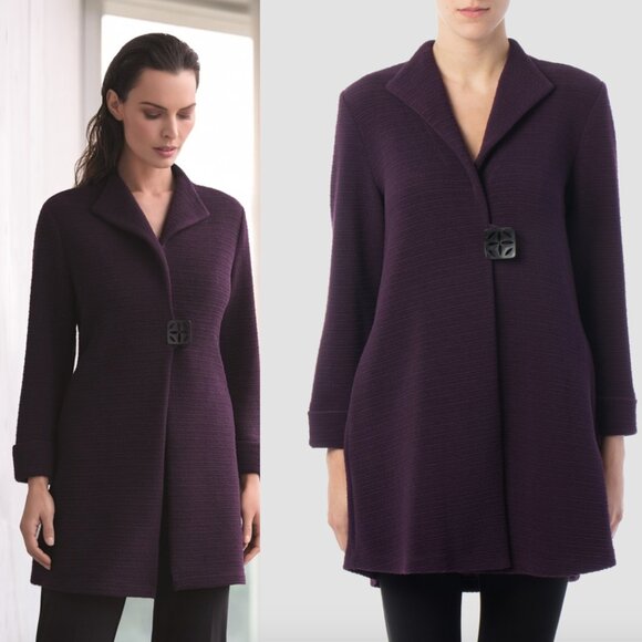 Joseph Ribkoff Jackets & Blazers - Joseph Ribkoff Vintage Eggplant Purple Poncho Style Coat with Collar Size 20
